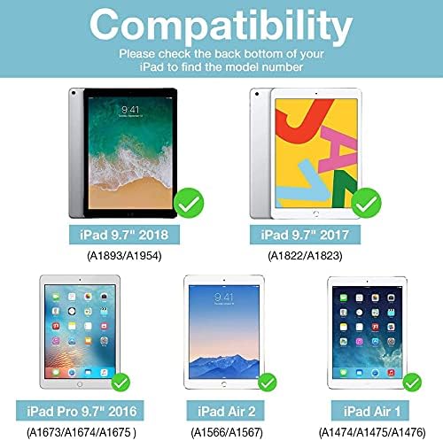 Procase [2 מגן מסך חבילה לאייפד 9.7 / iPad Pro 9.7 / iPad Air 2 / iPad Air Bundle עם מארז Folio Smart עבור iPad